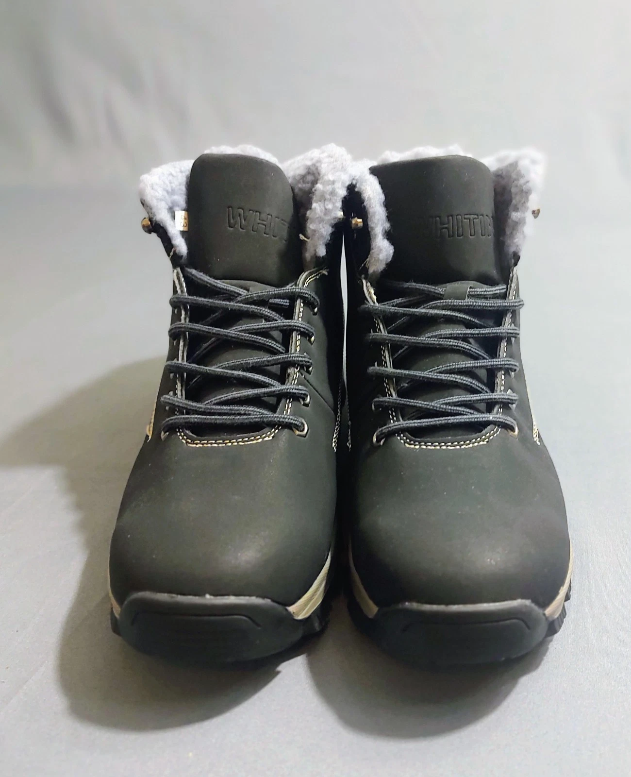 Whitin Men's Boots Size 43 US 9.5 Black Suede Lace Up Hiking