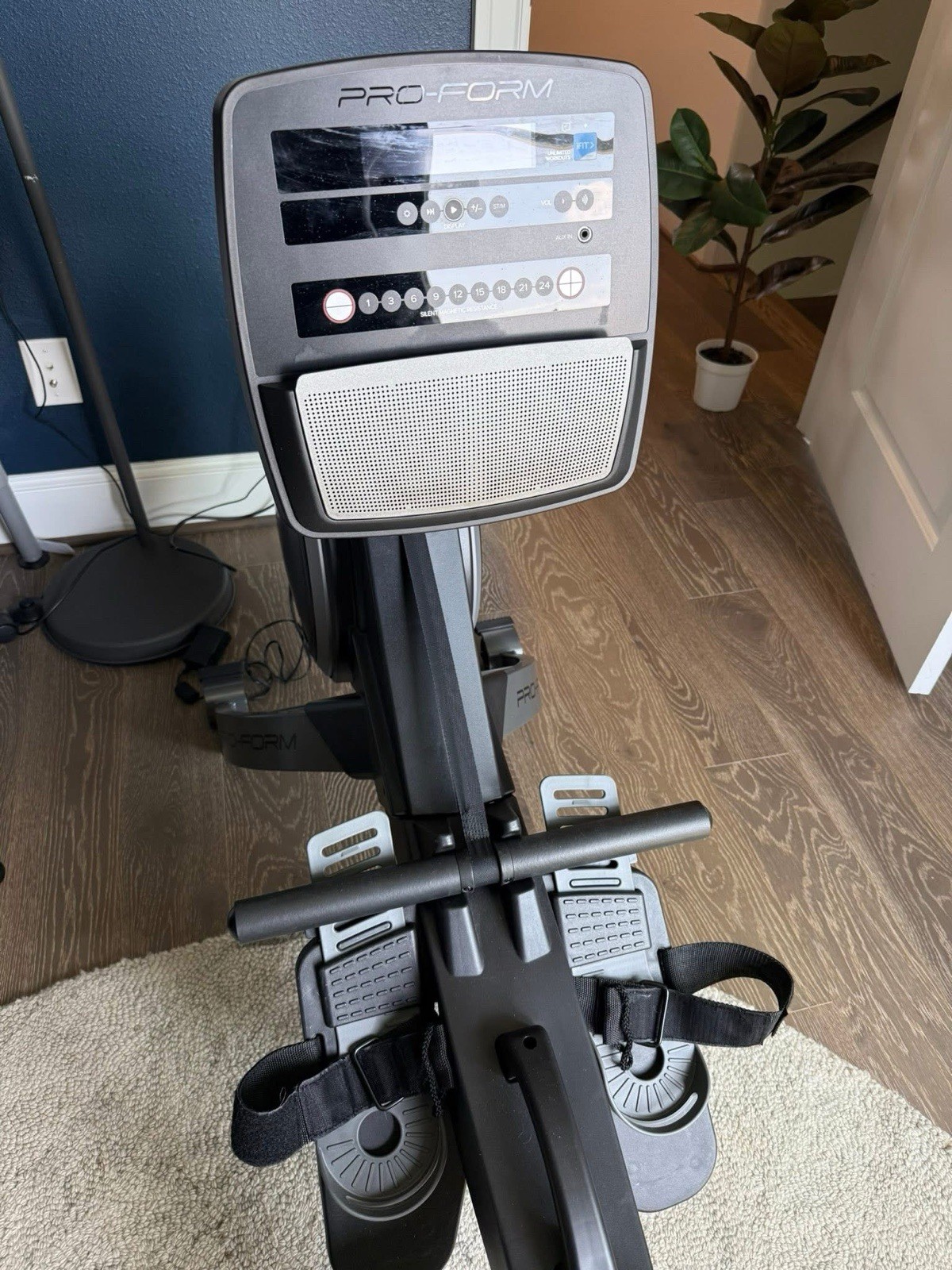 ProForm 750R; Solid fold-up rowing machine with Built-in Tablet Holder. 