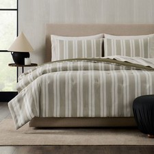 Jeremiah Brent Home 3pc Textured Stripe Cotton Comforter Set