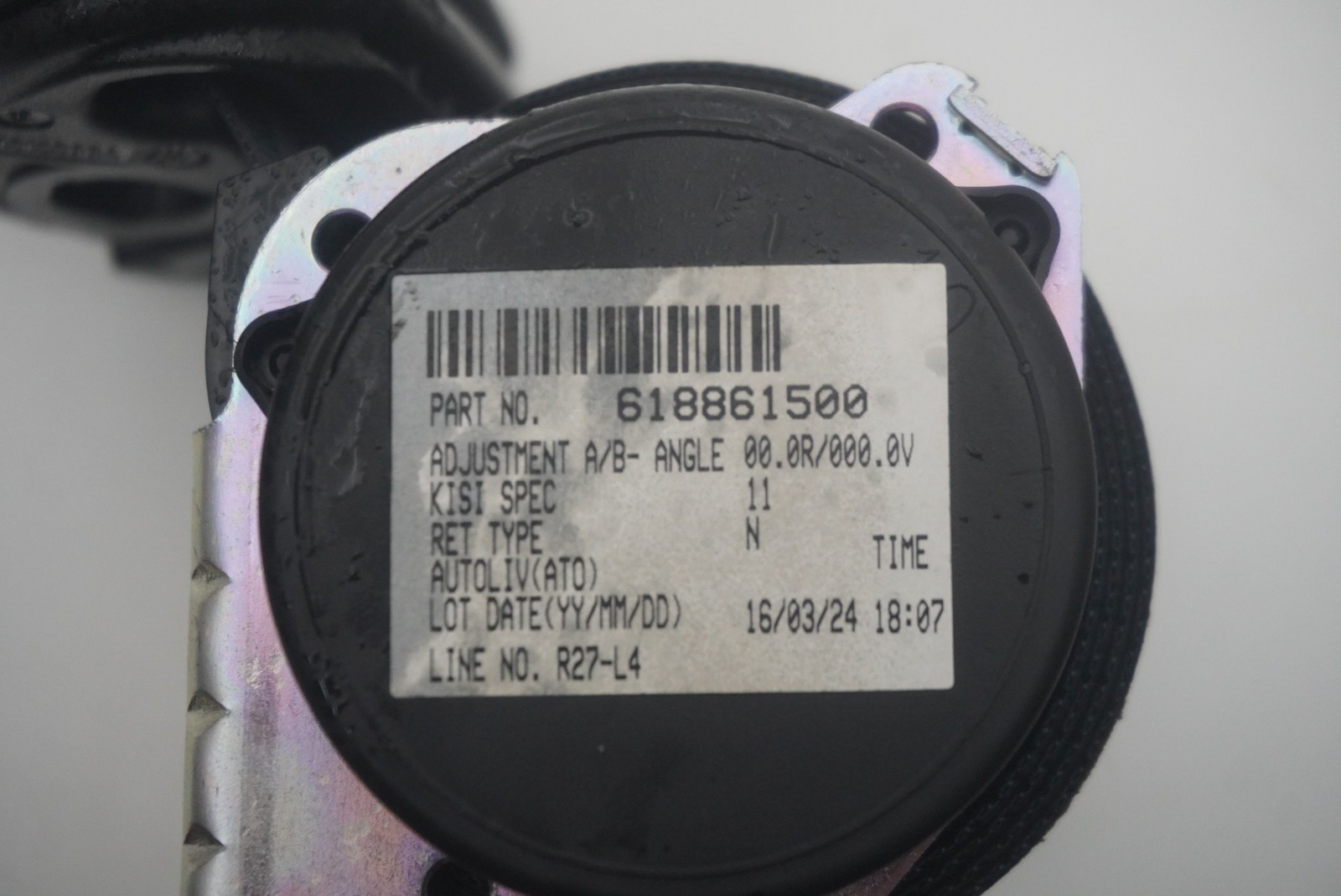 Lotus Evora 2010-2021 Rear Seat belt retractor Black P/N A132V0239