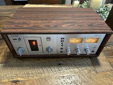 TEAC A-420 Cassette Deck Dolby System Dual VU Meters Wood Case Vintage