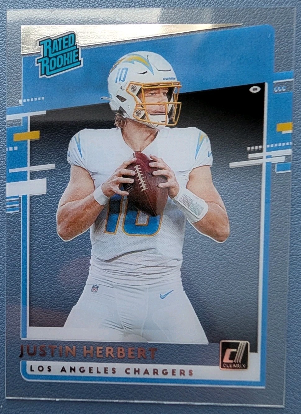 2020 Panini Chronicles Clearly Donruss - Justin Herbert #RR-JH Rated Rookie (RC)