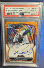 2023 Bowman Draft Chrome Prospect Autos Hurston Waldrep orange wave 4/25 PSA 10!