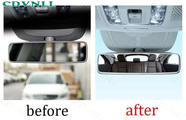 Marco de cubierta de espejo retrovisor interior plateado mate apto para Benz Clase G 2019-2022 Foto 3 de 4