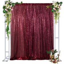 Sequin Backdrop Curtain 4x8 FT Burgundy Photo Glitter Background Drapes