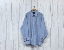 Stafford dress shirt mens size 20 36-37 performance super shirt travel blue