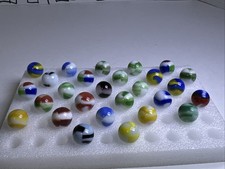334 Lot Of 27 Vintage Marble King Rainbo Marbles