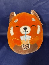 Squishmallow Seth The Red Panda Holding Boba - Hot Topic Exclusive 8"