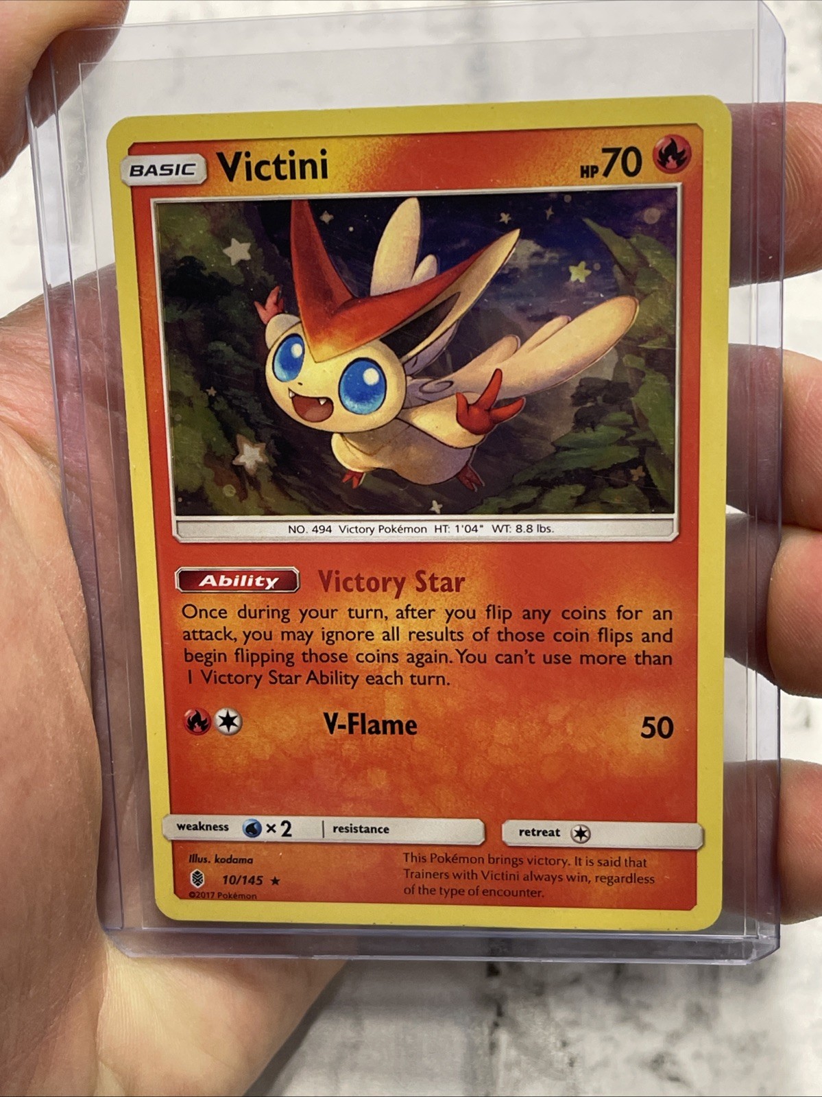 Victini - 10/145 - Guardians Rising Holo Rare 2017 TCG - Pokemon Card - LP+ 2017