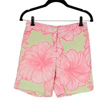 Vintage Lilly Pulitzer Floral Shorts   Size 2   Pink  Green Resort Print