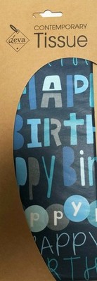 Seidenpapier Geburtstag Schrift blau Seidenpapier 4 Blatt 50 x 70 cm