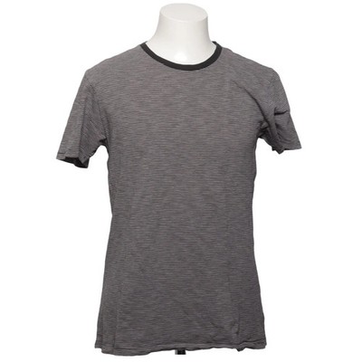 Barneys New York, T-shirt, Größe: L, Grau/Weiß, Baumwolle, Streifen, Herren #ICv