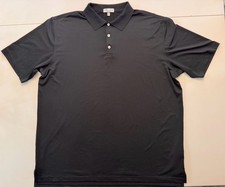 Peter Millar Summer Comfort Black Polo Shirt, Men's XL, Performance Golf Tech St