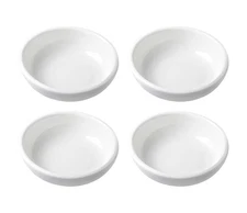 White Ceramic Seasoning Dishes, 4 PCS 3 Inch Dipping Bowls, Appetizer Plates