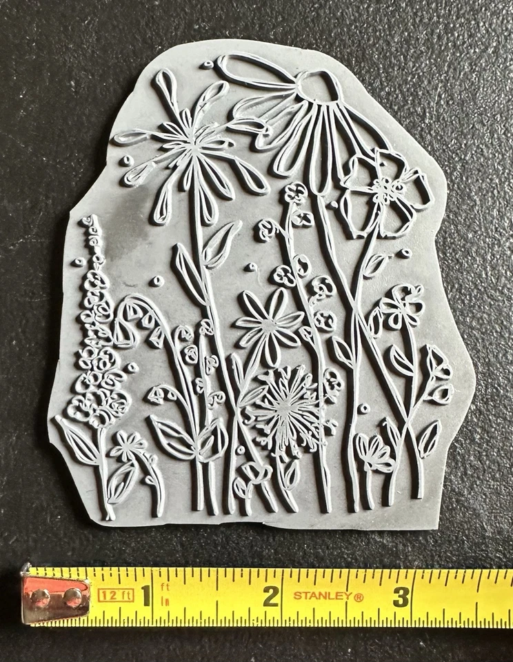 Lote de 3 estampillas de goma de Bella estampación, flores KS111, KS210, KS211 Foto 3 de 4