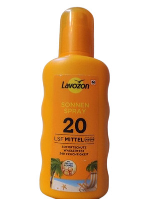 Lavozon Sun Schutz Spray  LSF 20 Sonnenschutz Sunspray wasserfest 200ml Sun Neu