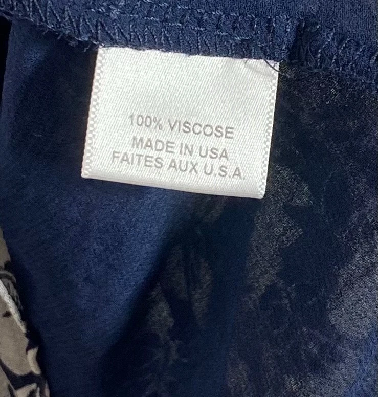 PALM ANGELS Mini abito MISA LA blu navy avorio stampa floreale Shirley con volant a strati S = 4 6