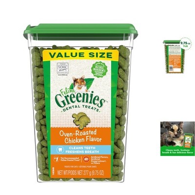 Vet-Recommended Feline Dental Treats, Chicken Flavor, 9.75 oz for Fresh Breath
