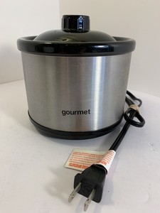 Gourmet Sensio Inc YD-0650 Mini Slow Cooker 0.65 Qt Stainless Steel & Black
