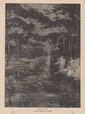 Orig. Holzstich - Elfenreigen. Nach dem Gemälde von H. Cairati.