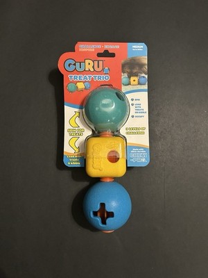 Guru Treat Trio Dog Toy Treat Dispensing Durable Spin