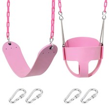 Pink Heavy Duty Toddler High Back Full Bucket Swing Seat - Playground Swing Set