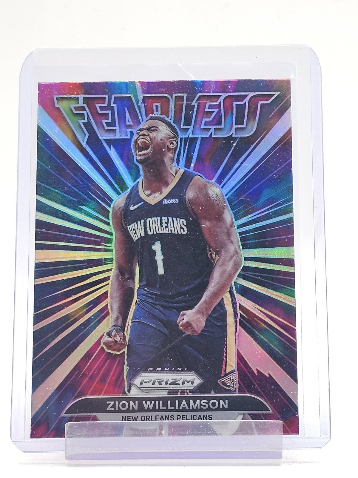 ZION WILLIAMSON 2021-22 PRIZM FEARLESS SILVER #1 PELICANS Q2045