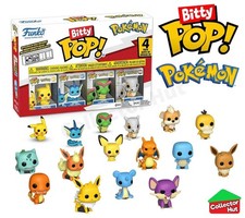 Pokemon Bitty Pop! Paquete de 4 Pikachu Bulbasaur Charmander Squirtle