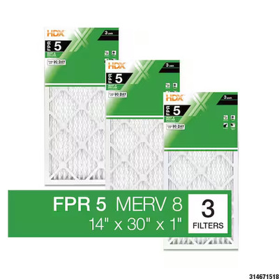 3-Pack Standard Pleated Air Filter 14x30x1, Air Filters Replacement FPR 5 MERV 8
