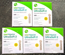 500 ONE TOUCH UltraSoft 2 Lancets 30G  5 boxes of 100 , Exp 12/2027 NEW