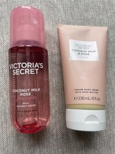 Victoria's Secret Coconut Milk  Rose scented Mist  Lotion set Free Shipping 