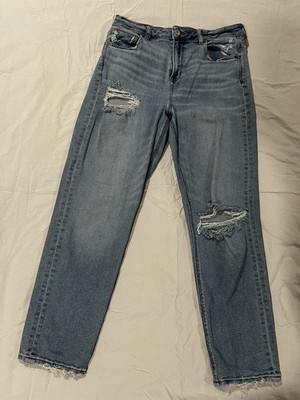 American Eagle Distressed Mid-Rise Flex Fit Denim Jeans Size 10 Regular
