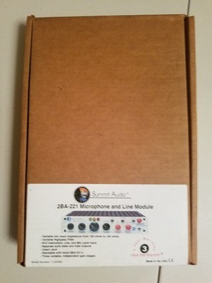 Summit audio 2BA 21 mic and line tube/solid state preamp. Open box, never used.