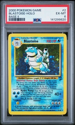 2000 POKEMON BASE SET 2 #2 BLASTOISE-HOLO PSA 6