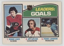 1976 O-Pee-Chee League Leaders Pierre Larouche Guy Lafleur Reggie Leach HOF 0a4