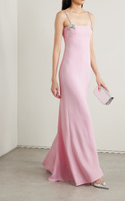 42IT - Valentino Crystal-embellished silk-crepe gown PINK - BNWT / 12.5K