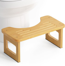 Bamboo Toilet Stool, Squat Potty Stool for Adults, Non-Slip Pooping Stools for B