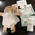 Vintage 1980s Cabbage Patch Kids Doll Baby Bold Green Eyes With Clothes and Hat