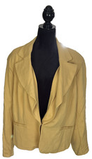 Ashley Stewart Plus-Size Yellow Blazer With Notched Lapel Size 22