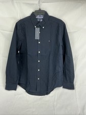 Tommy Hilfiger Men's Medium Navy Blue Button Up Shirt 100 Cotton