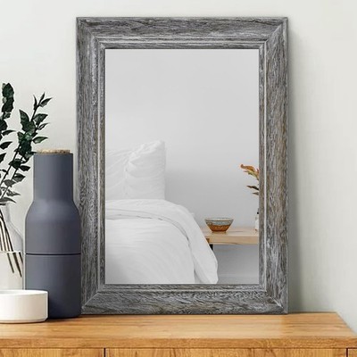 Large Rustic Wall Mirror with Wood Frame Farmhouse Rectangle Mirrors 26''x18'' ...