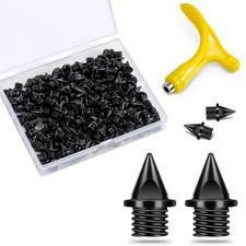 1/4 Inch Track Spikes,130pcs Stainless Steel Pyramid Shoe inch, Black