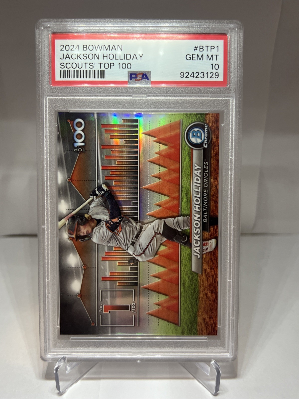 2024 Bowman - Bowman Scouts Top 100 Jackson Holliday Card #BTP-1. Graded PSA 10