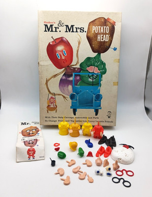 Vintage c1960s Hasbro Mr & Mrs Potato Head NOT Complete Replacement Parts Box