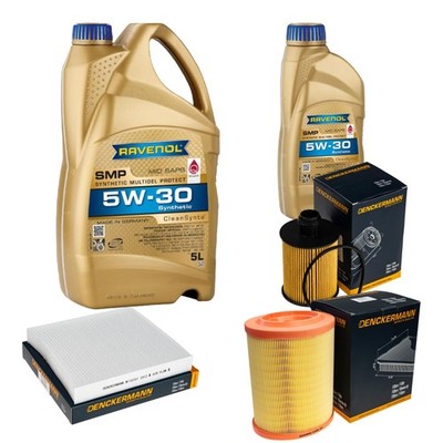 Inspektionspaket 6L 5W-30 für Alfa Romeo 159 Sportwagon 1.9 JTDM 16V 2.0 Brera