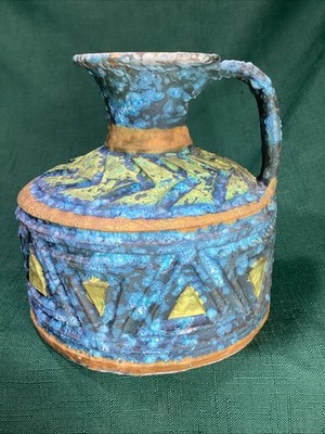 Great RAYMOR Squat BITOSSI LONDI Style LAVA GLAZE Triangle ITALY POTTERY Pitcher