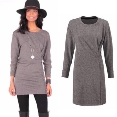 NWOT Cabi heather Gray long sleeve sweatshirt mini dress tunic size small b51