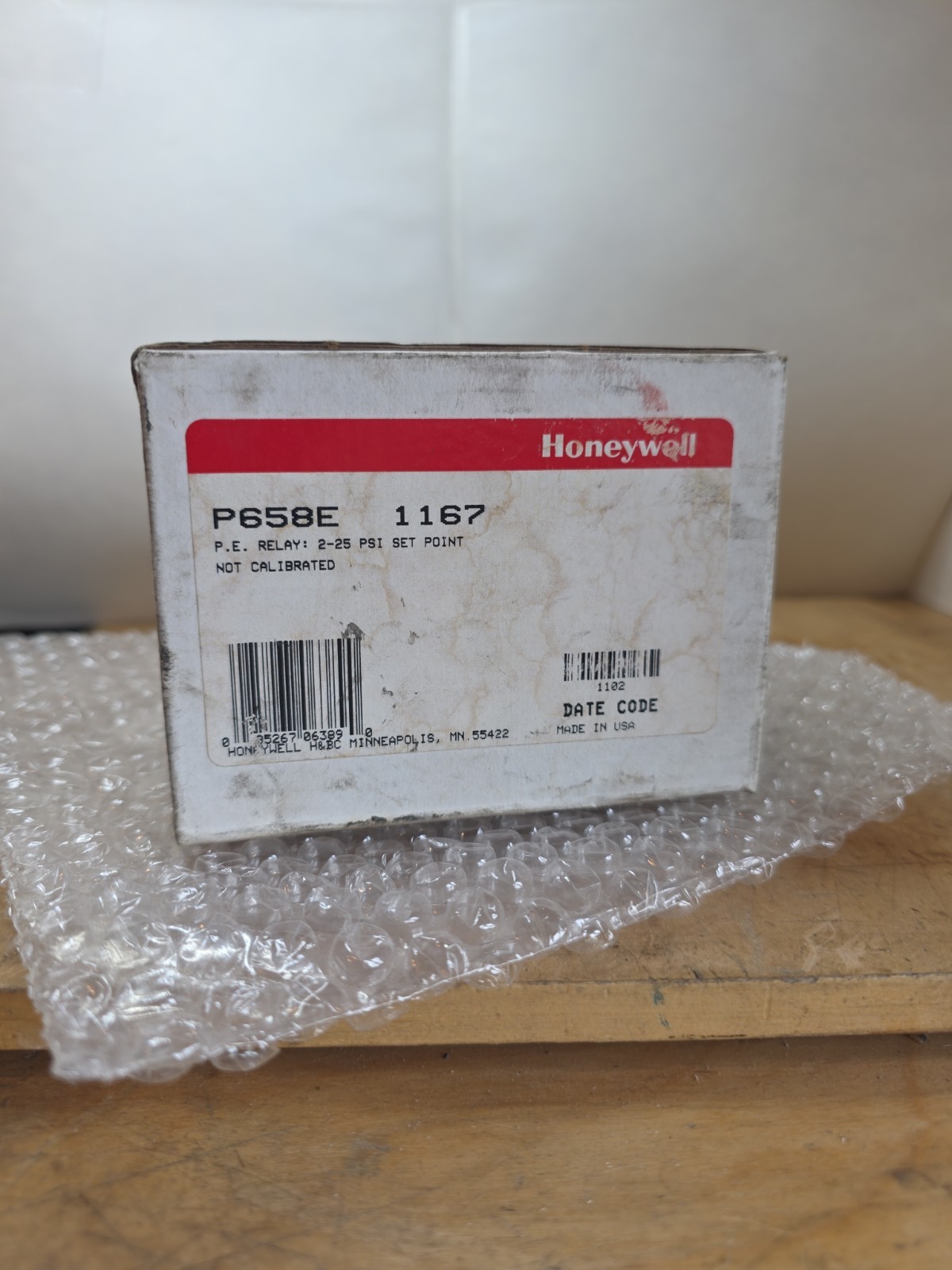 Honeywell P658E 1167, P. E. Relay, 2-25psi