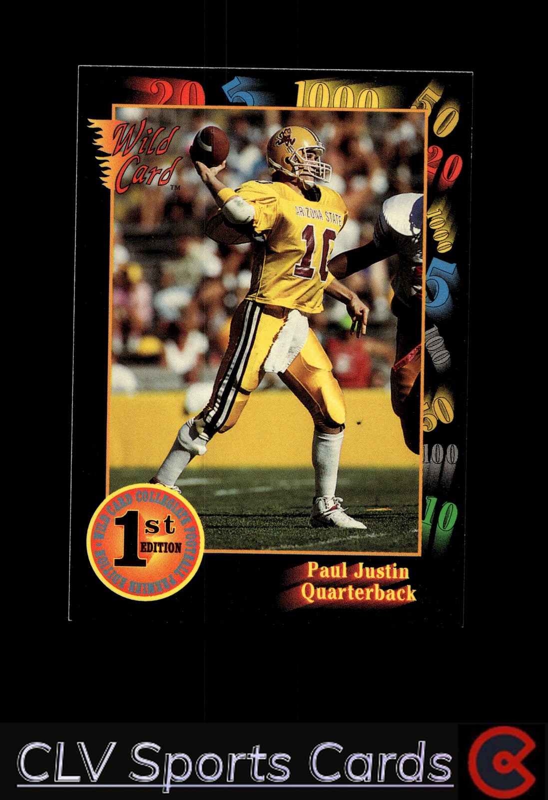 Arizona State Sun Devils Paul Justin #84 Football Near Mint or Better