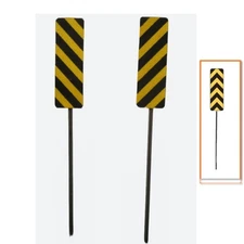 S Scale - Hazard Markers - Left, Right and Center - 2 Pack